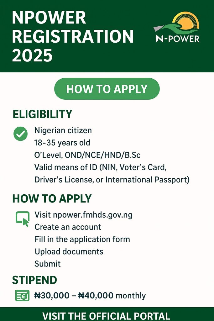 Npower Registration 2025
