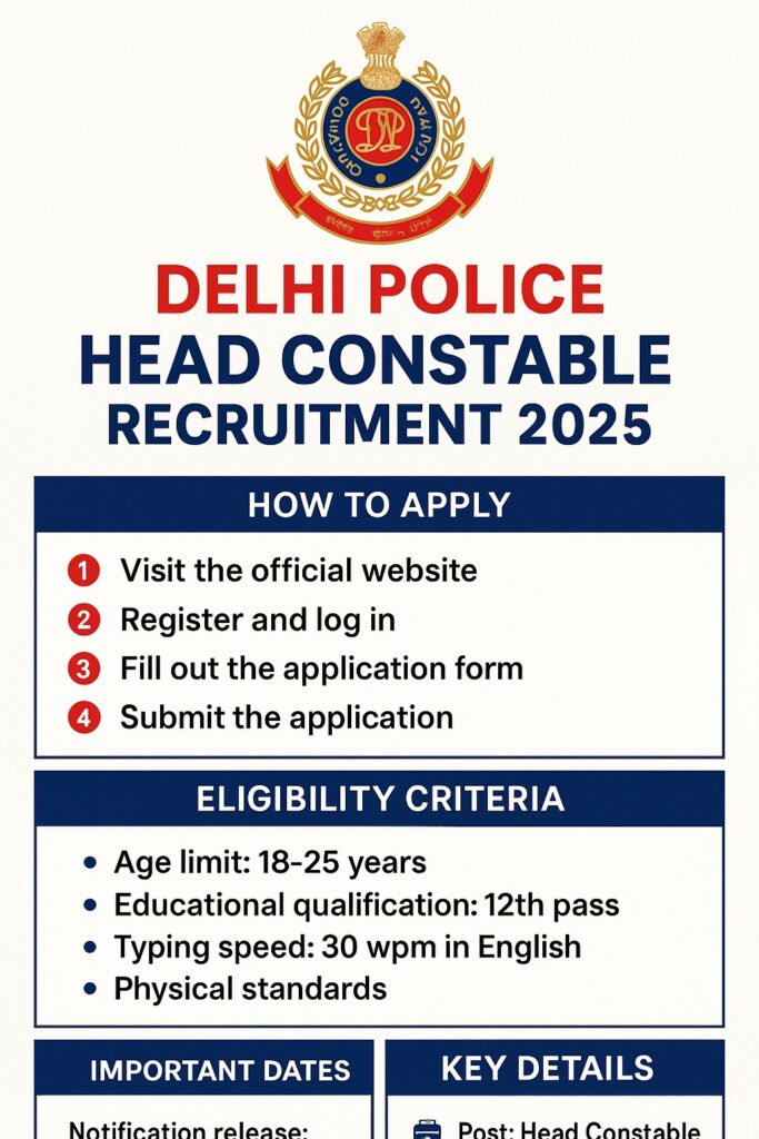 Delhi Police Head Constable Recruitment 2025